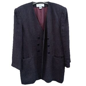 Rena Rowan for Saville Women's‎ Jacket Size 12 Black Double Breasted Vintage USA